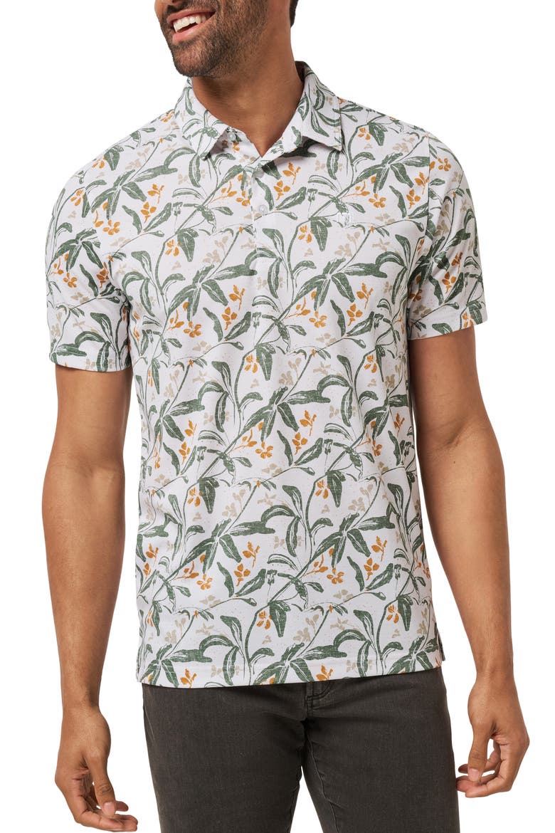 Relationship Status Floral Polo, Main, color, WHITE
