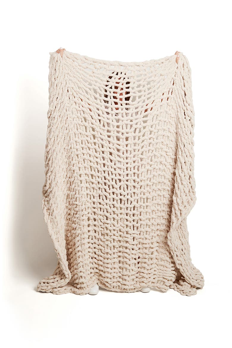 Braided Medium Throw Blanket, Alternate, color, BEIGE