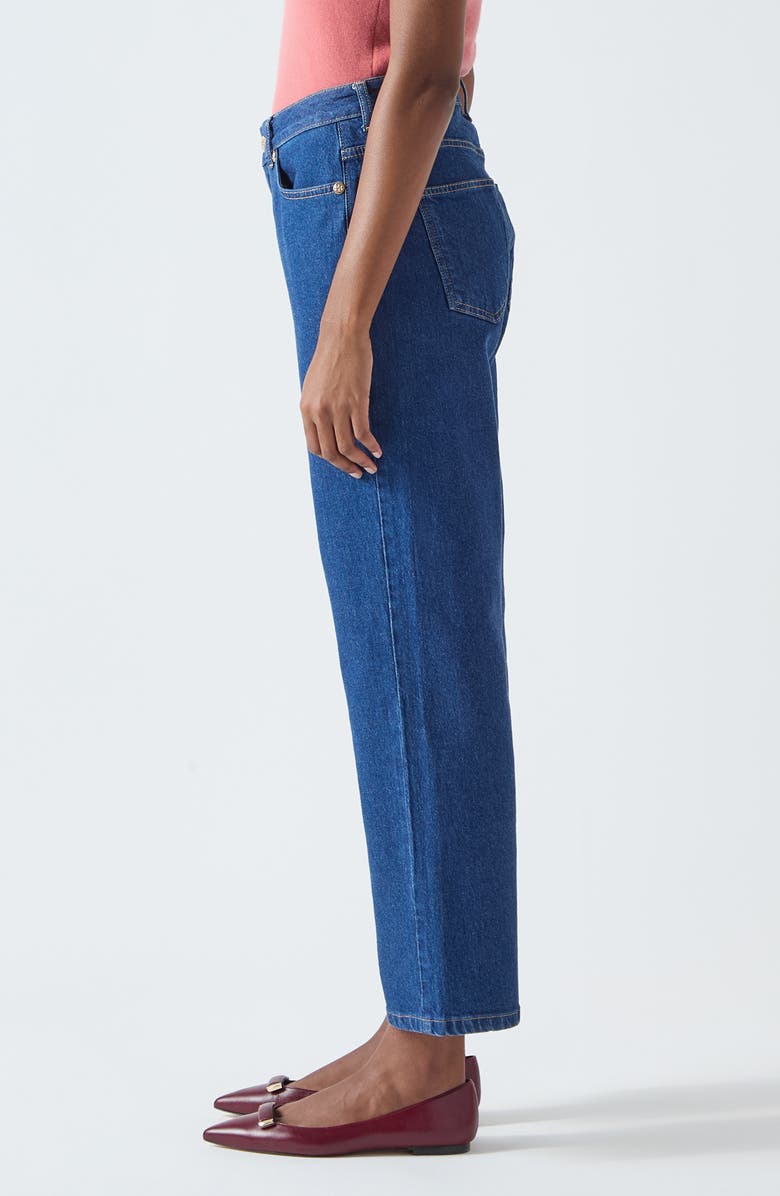 LK Bennett Willow Wide Leg Ankle Jeans, Alternate, color, Indigo