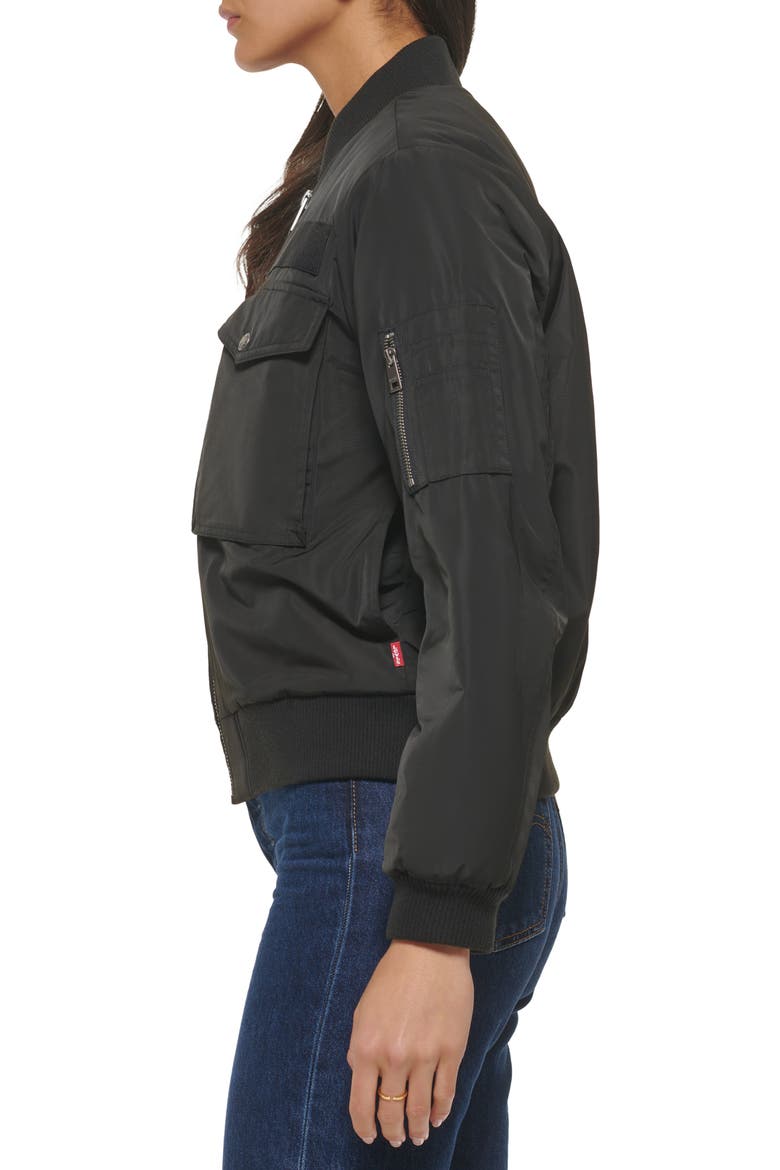 Utility Bomber Jacket, Alternate, color, BLACK