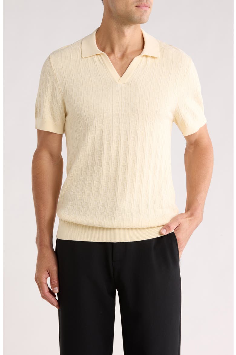 Cotton Knit Polo, Main, color, CREAM TEXTURE