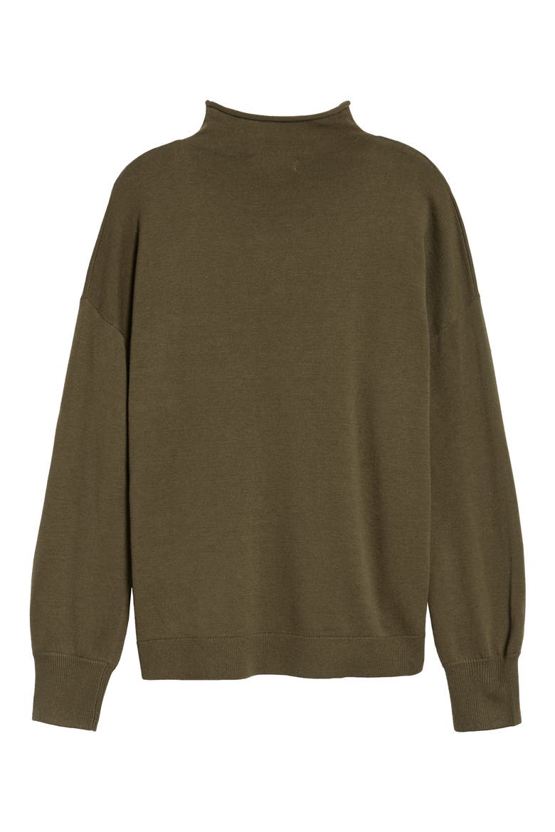 Funnel Neck Pullover, Alternate, color, OLIVE SARMA