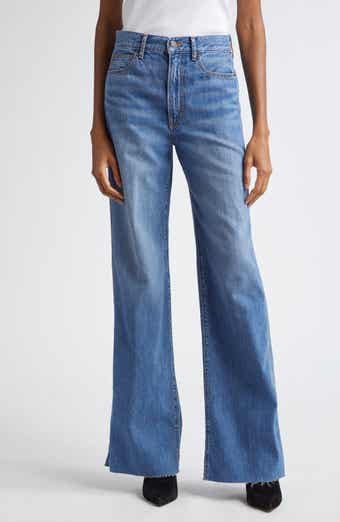 Taylor High Waist Raw Hem Wide Leg Jeans
