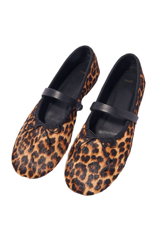 MAJE MAJE LEOPARD-EFFECT LEATHER BALLET FLATS 