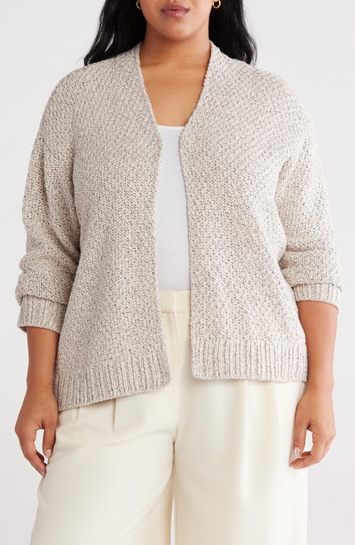 Eileen Fisher Open Front Organic Cotton Cardigan In Gray