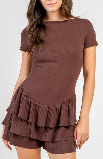 Ruffle Tiered Knit Romper