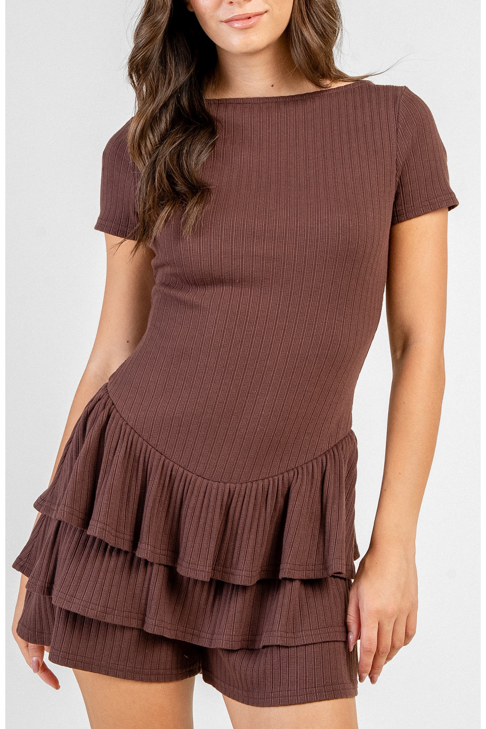 Cozy Rompers Beivy Ruffle Tiered Knit Romper (Women) | Nordstromrack