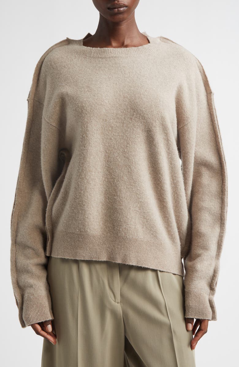 Aisling Camps Sculpted Wool Blend Pullover Sweater, Alternate, color, Sand