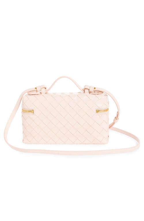 Bottega Veneta Intrecciato Leather Convertible Vanity Case In 6805 Cameo-gold