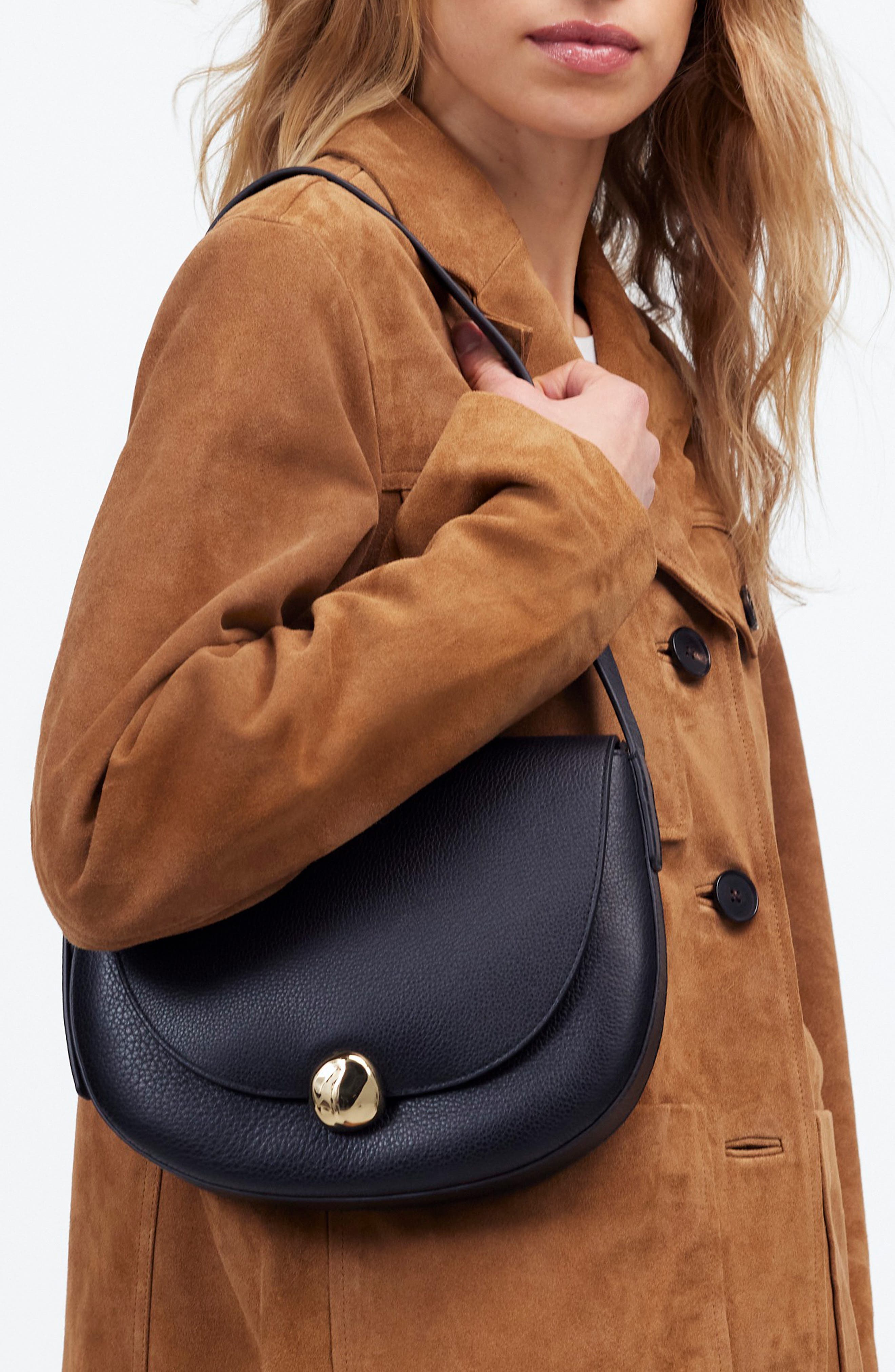 Madewell The Dakota Saddle Bag, Alternate, color, True Black