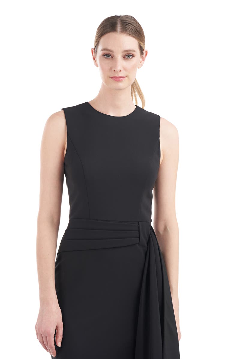 Kay Unger Raven Draped Sheath Midi Dress, Alternate, color, 