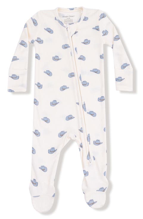 Cowboy Hats Print Rib Footie (Baby)