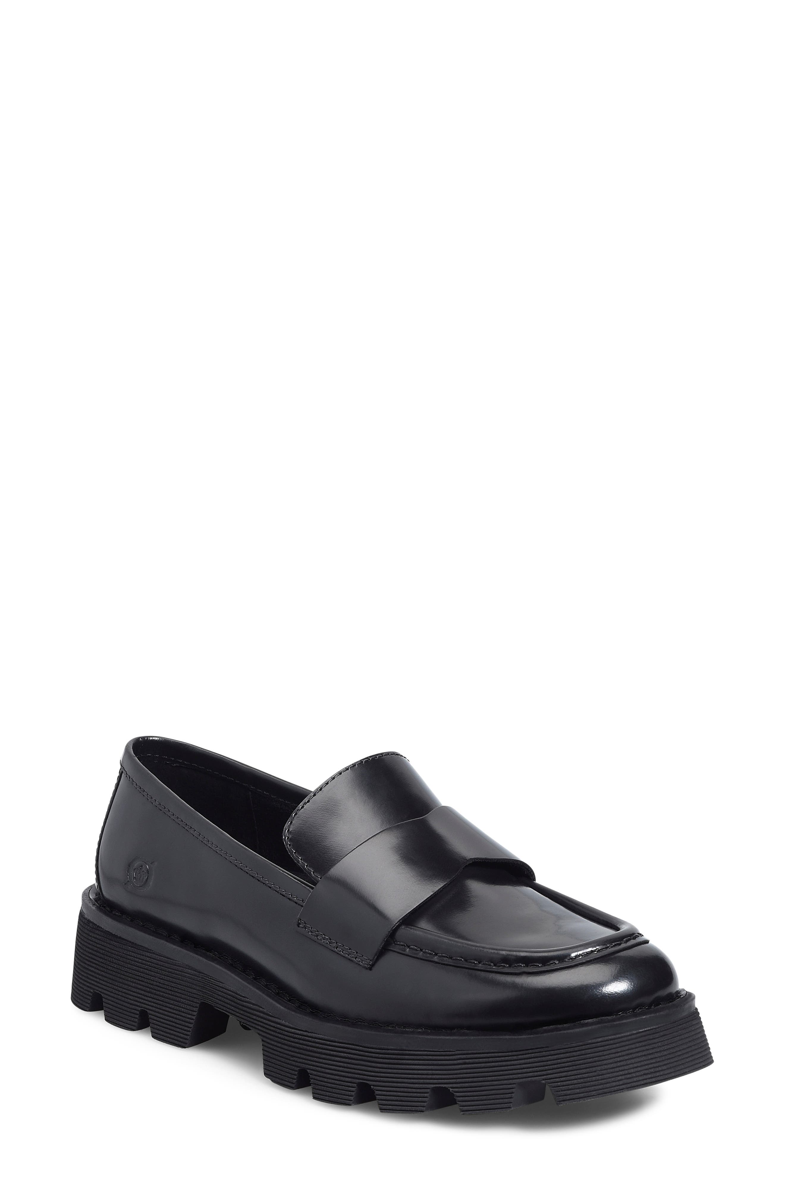 Børn Sigge Lug Sole Loafer, Main, color, Black Brush Off