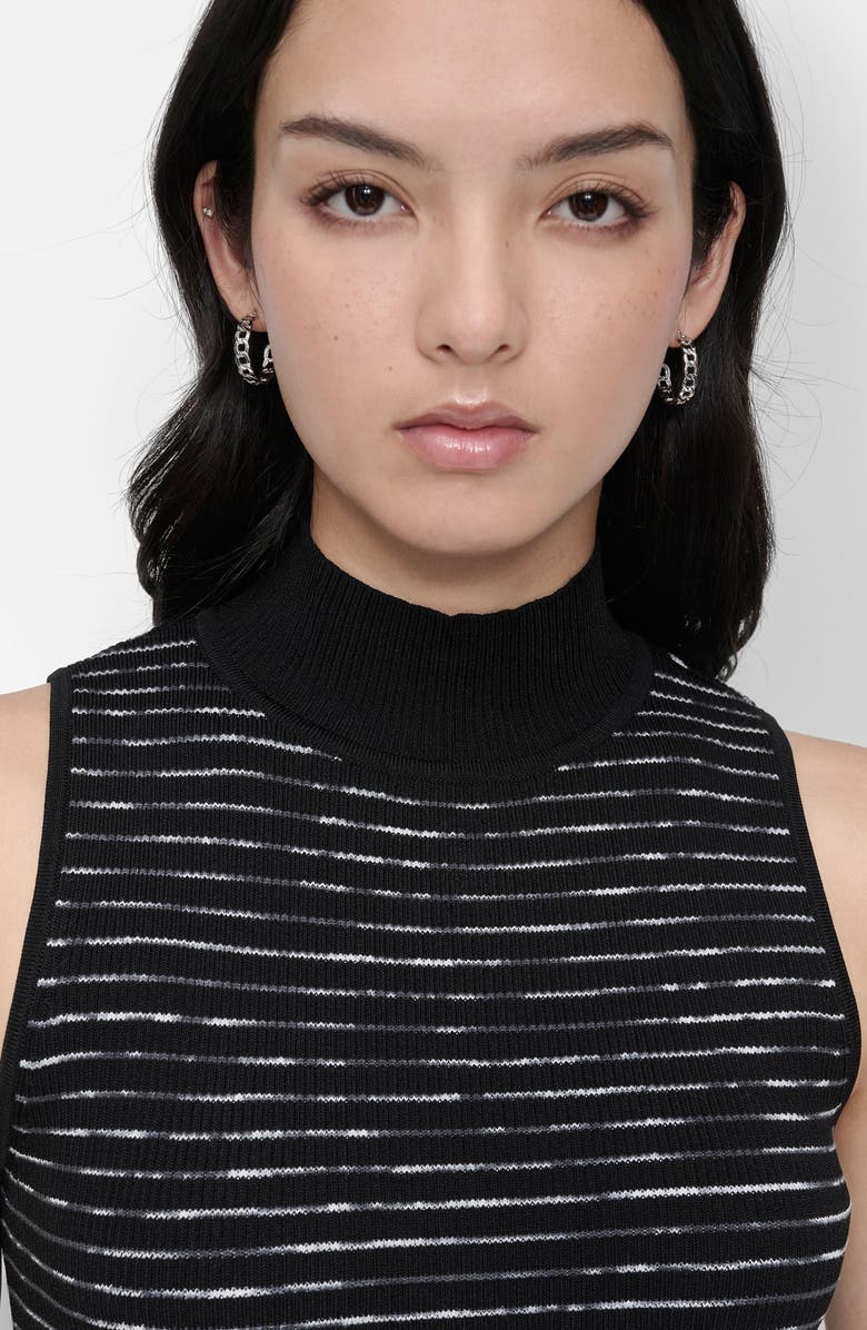 DKNY Space Dye Stripe Mock Neck Sweater, Alternate, color, 