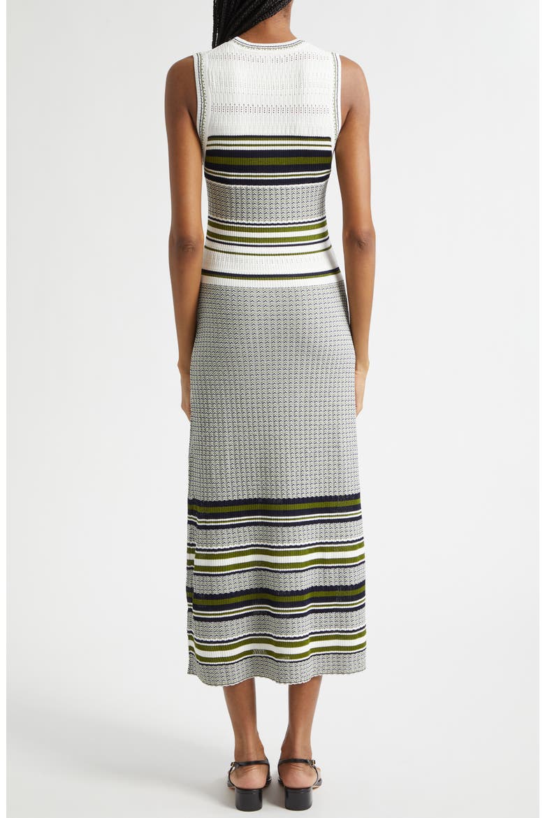 Dawna Mixed Stripe Merino Wool Sweater Dress, Alternate, color, NAVY/ CACTUS/ OFF WHITE
