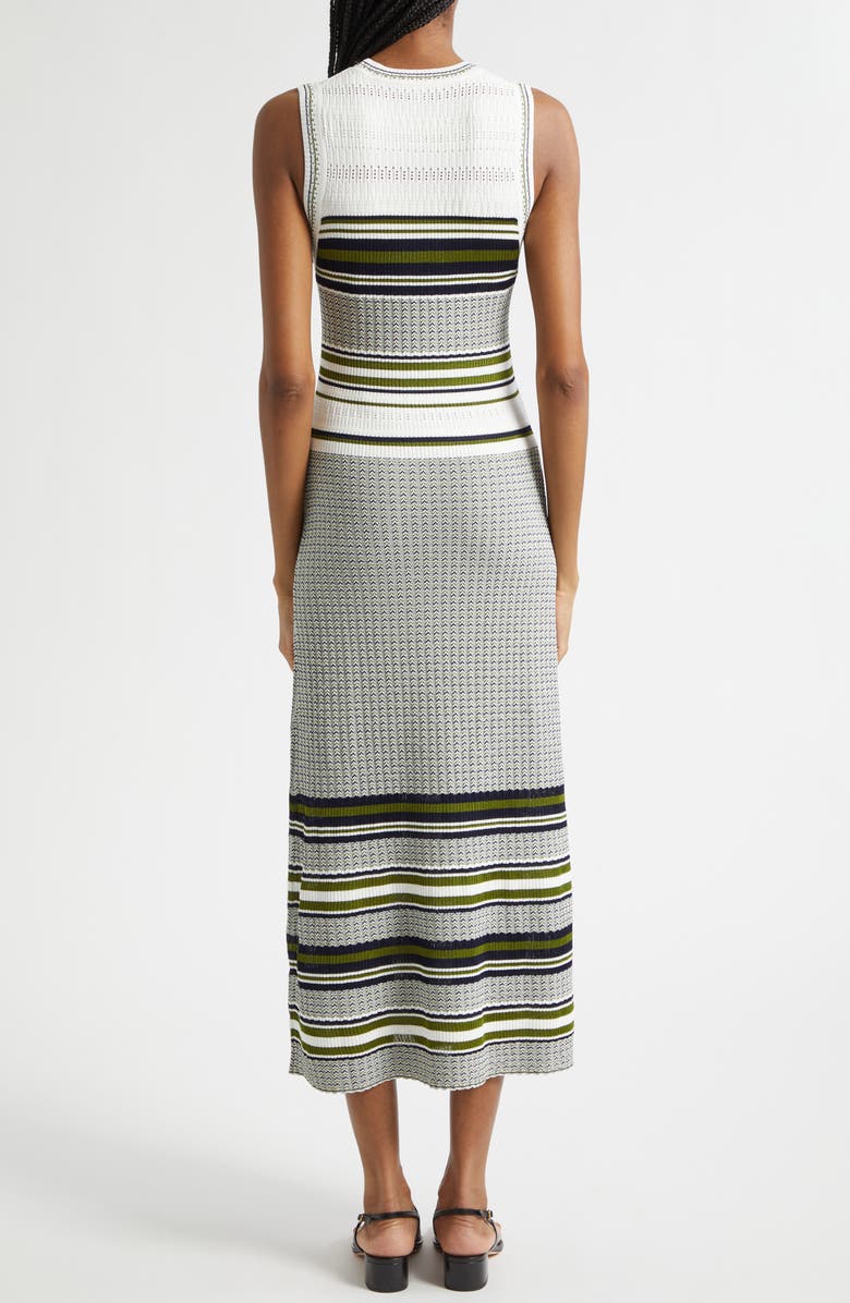 Veronica Beard Dawna Mixed Stripe Merino Wool Sweater Dress, Alternate, color, Navy/ Cactus/ Off White