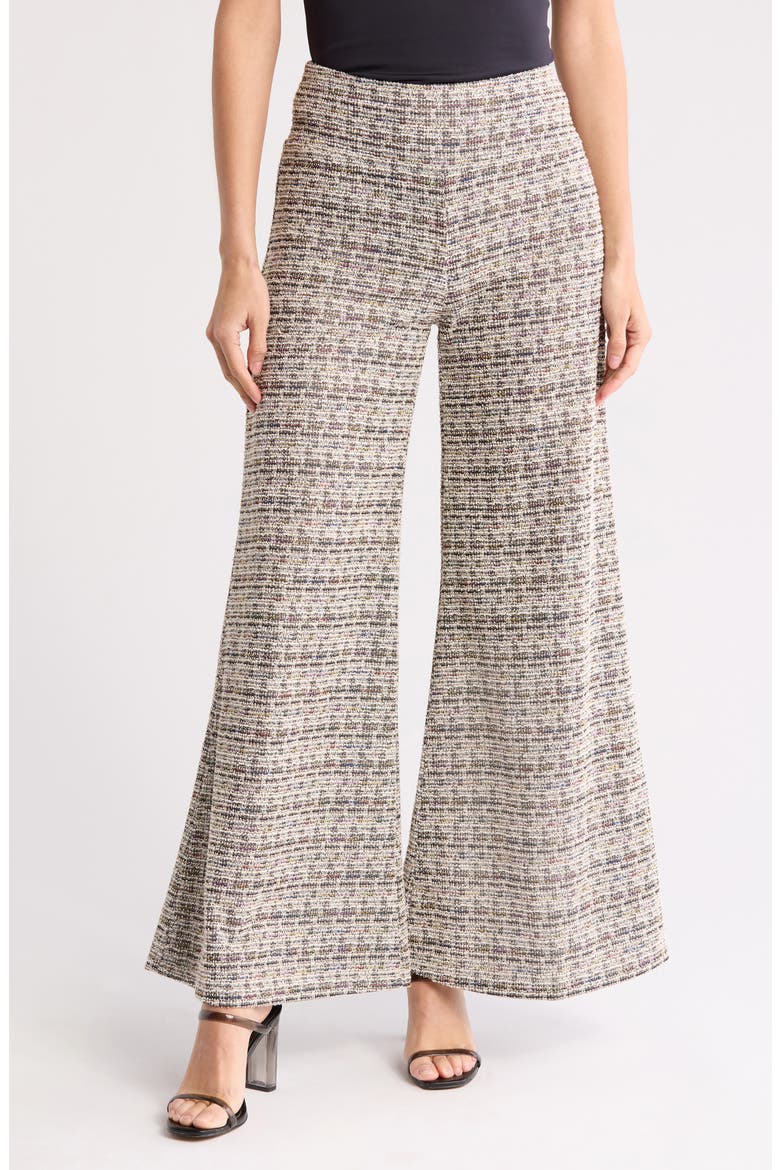 Tweed Wide Leg Pants, Main, color, BLACK/BEIGE