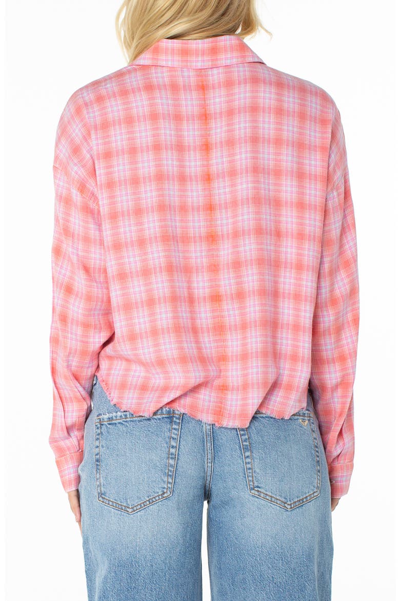 Rockford Plaid Crop Button-Up Shirt, Alternate, color, CAMELLIA