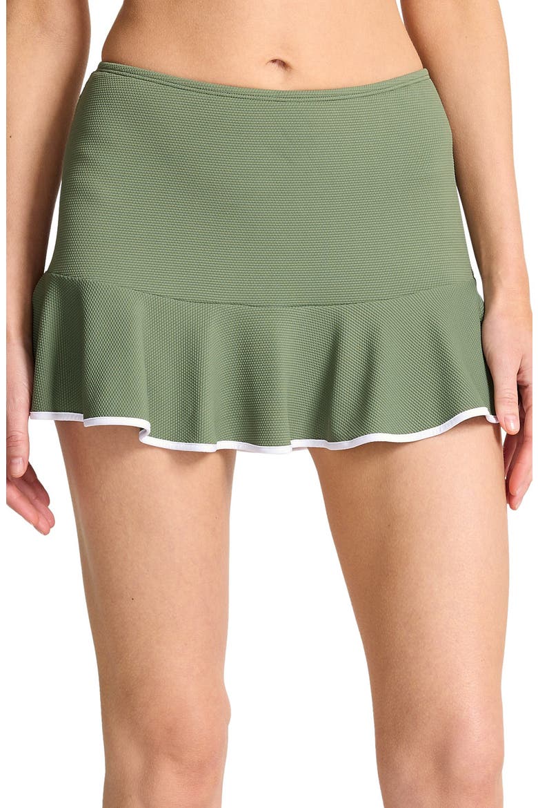 Island Cays Cabana High Waist Skirted Bikini Bottoms, Main, color, TEA LEAF
