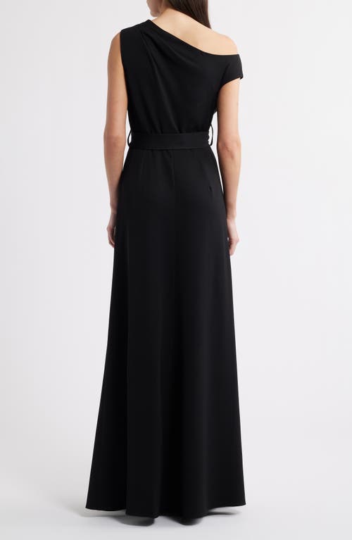 Black Halo Caprina One-shoulder A-line Gown In Black