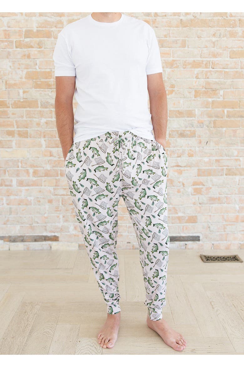 Men's Pajama Joggers, Alternate, color, Green