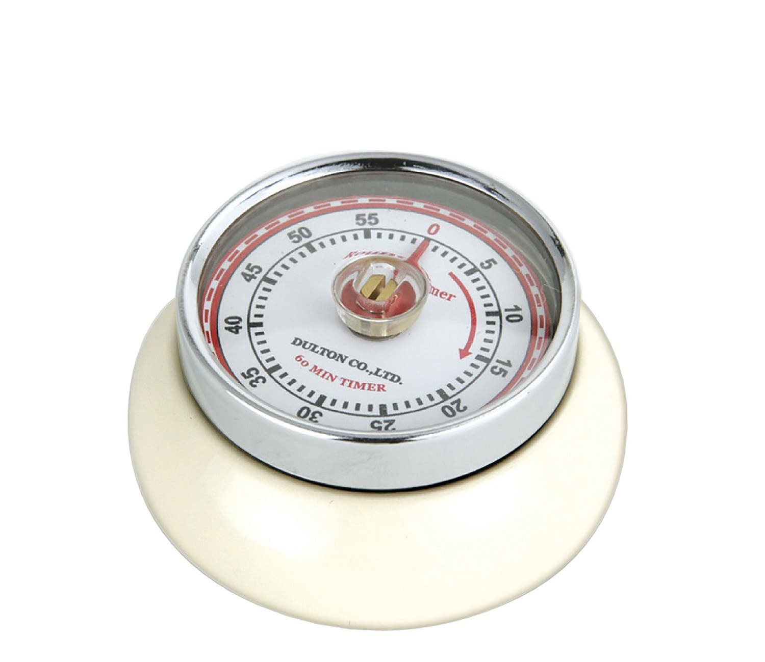 Magnetic Retro 60 Minute Kitchen Timer, 2.75-Inch - Cream