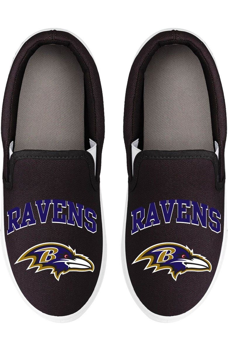 FOCO Women's FOCO Baltimore Ravens Big Logo Slip-On Sneakers, Main, color,