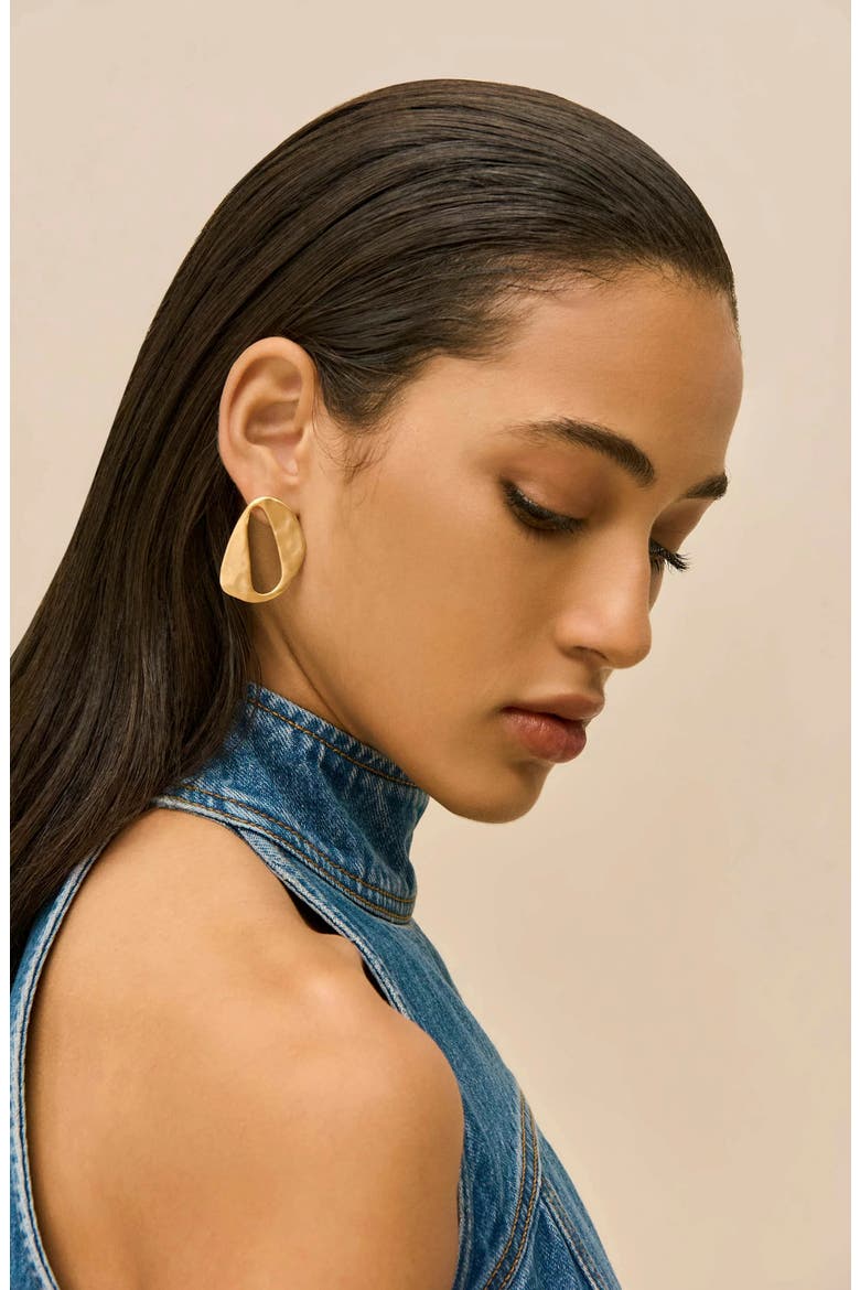 Rue Mini Stud Earrings, Alternate, color, BRUSHED BRASS