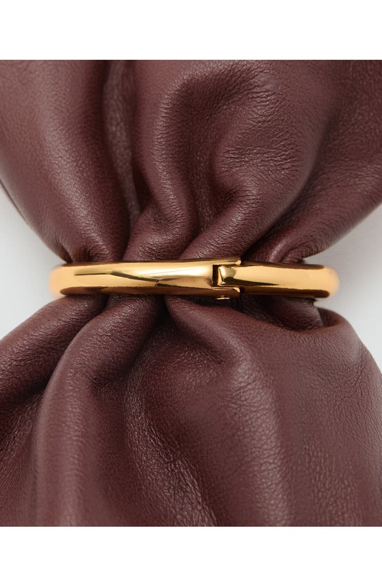 MANGO Leather Bucket Bag with Metallic Detail, Alternate, color,