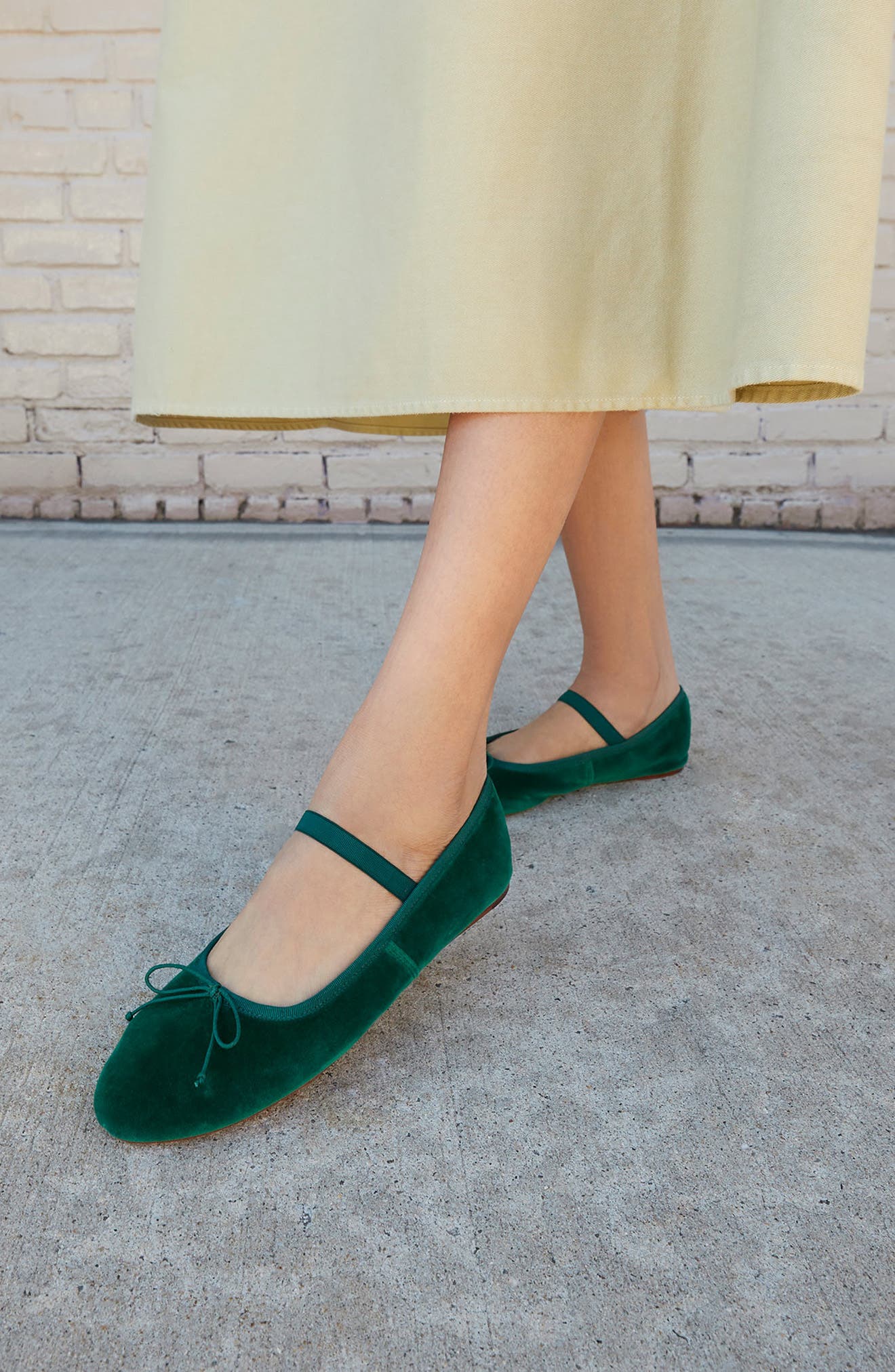 Loeffler Randall Leonie Mary Jane Ballet Flat, Alternate, color, Emerald