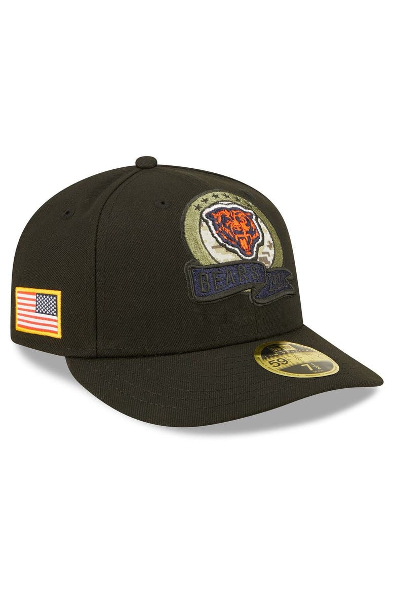Men's New Era Black Chicago Bears 2022 Salute To Service Low Profile 59FIFTY Fitted Hat, Main, color, Black