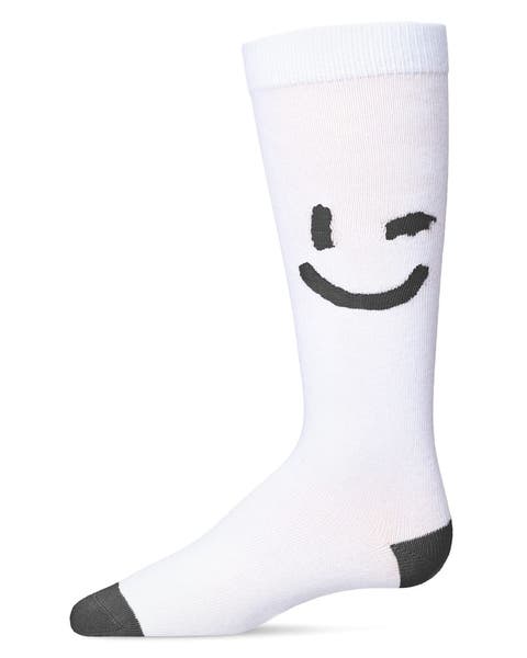Air Brush Winking Smiley Knee High Sock (Little Kid & Big Kid)