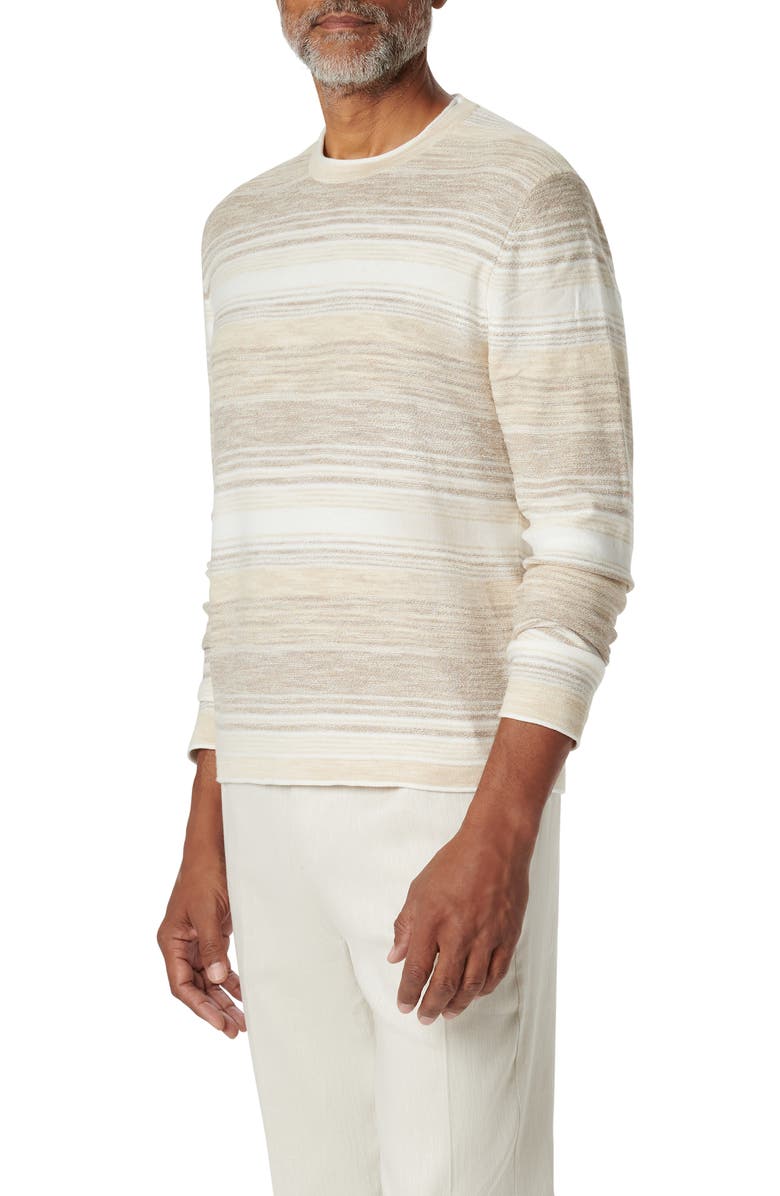 Bugatchi Stripe Crewneck Cotton Sweater, Alternate, color,