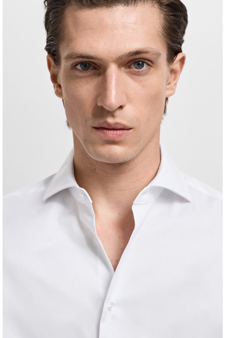Slim Fit Cotton Twill Button-Up Shirt, Alternate, color, WHITE
