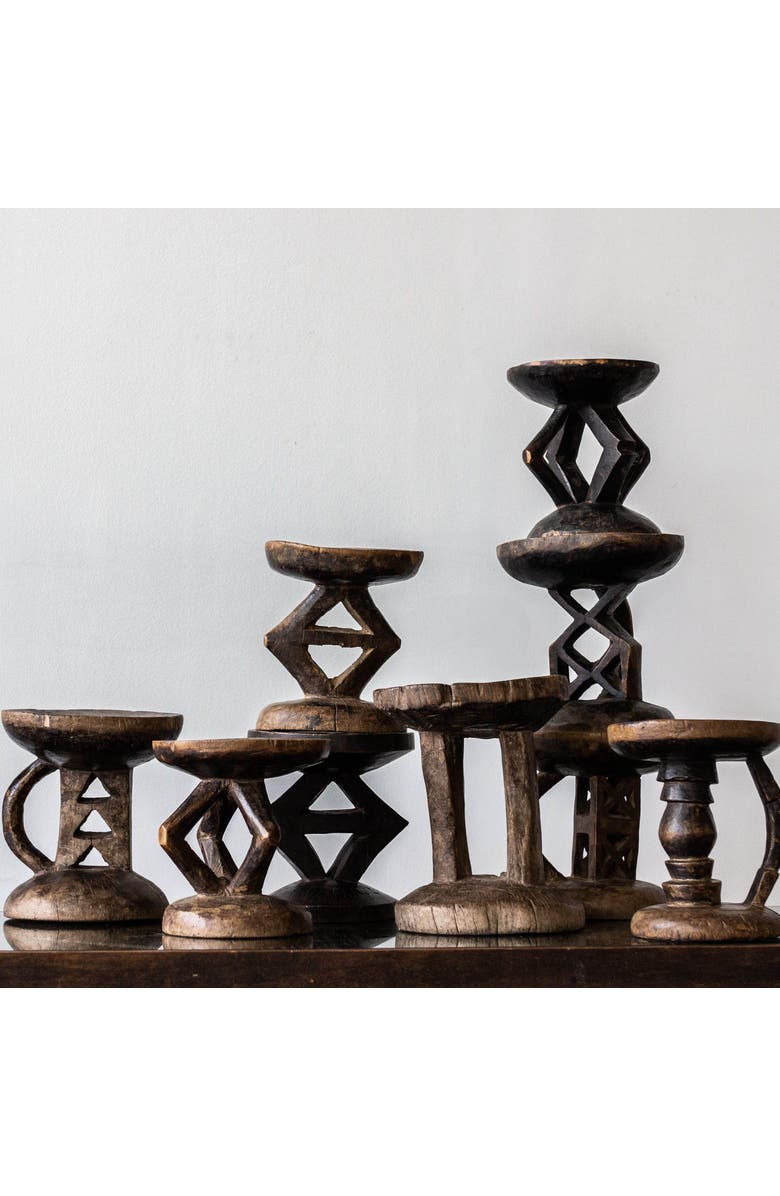 kanju Interiors Tonga Stool African Artifact Wood, Main, color, Natural
