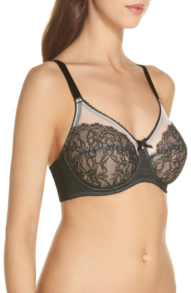 Wacoal Retro Chic Full Figure Underwire Bra, Alternate, color, Black