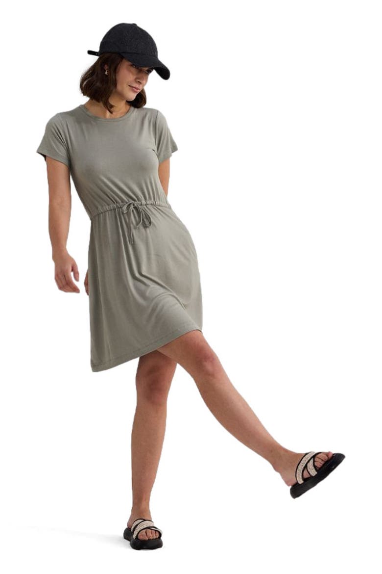 Comfortable Drawstring Short Dress, Alternate, color, Green