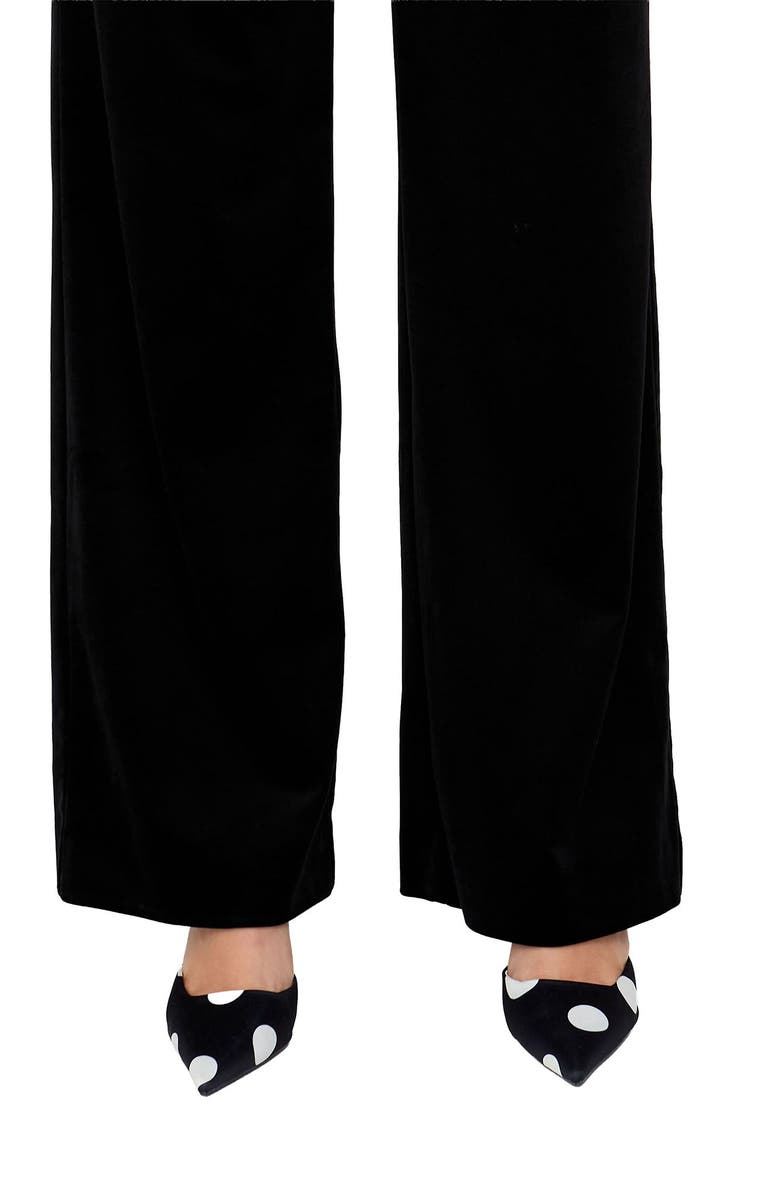 Lily and Lionel London Valerie Straight Leg Velvet Trouser, Alternate, color, Black
