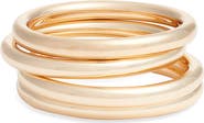 Open Edit Set of 4 Polished Bangle Bracelets