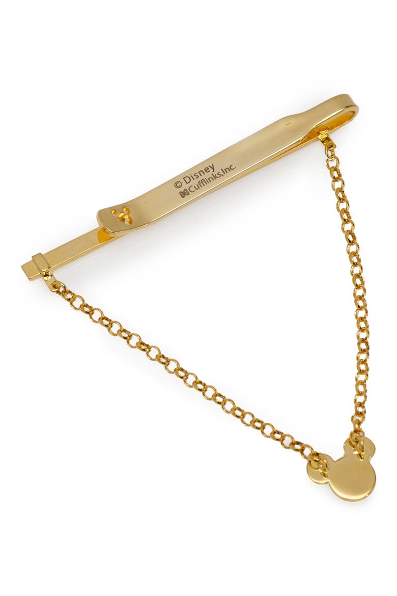 x Disney Mickey Gold Crystal Chain Tie Bar with Chain, Alternate, color, GOLD