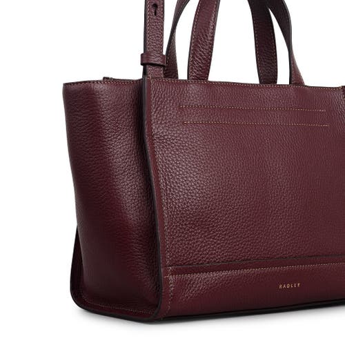 Radley Oak Street Medium Ziptop Satchel Bag In Burgundy
