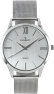Peugeot Minimalist Clean Dial Steel Mesh Bracelet Watch - 40MM