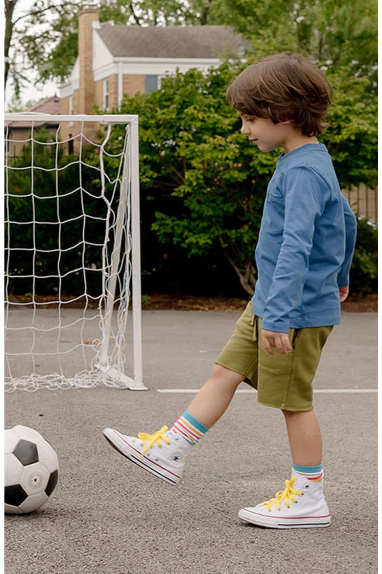 Organic Cotton Fleece Knee Shorts, Alternate, color, Olive