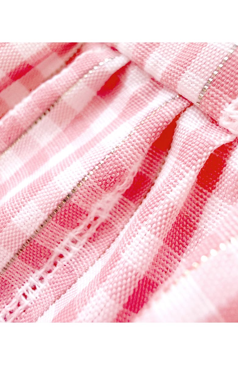 Pippa & Julie Kids' Mixed Media Rib & Seersucker Party Dress, Alternate, color, Red/ White