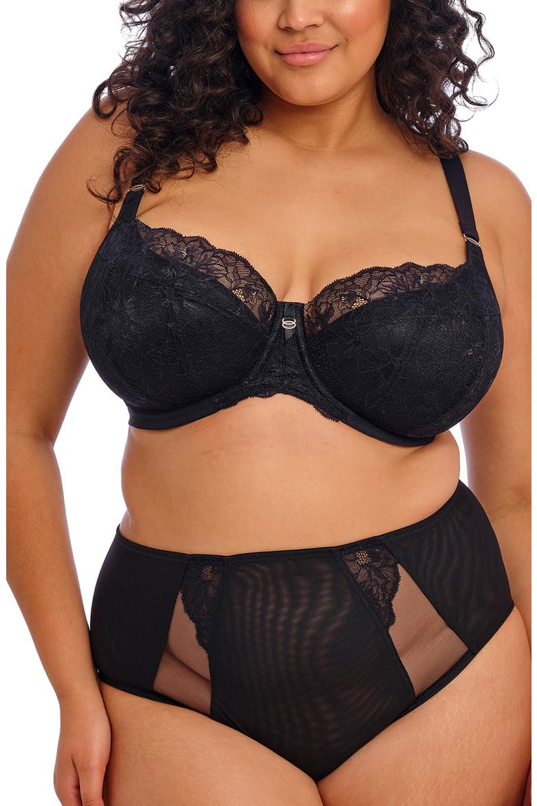 Brianna Underwire Padded Half Cup Bra, Alternate, color, BLACK
