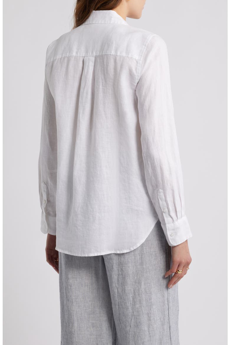 Casual Linen Button-Up Shirt, Alternate, color, WHITE