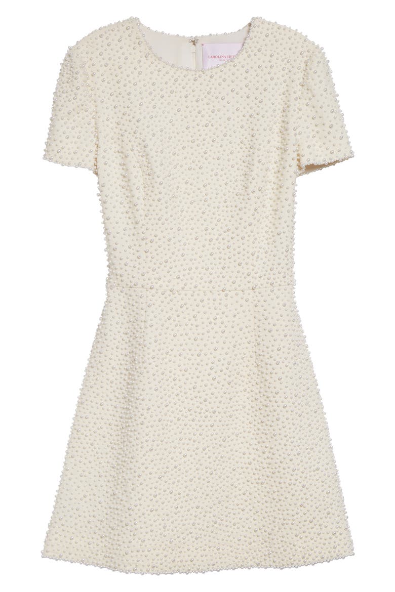 Faux Pearl Embellished A-Line Minidress, Alternate, color, IVORY