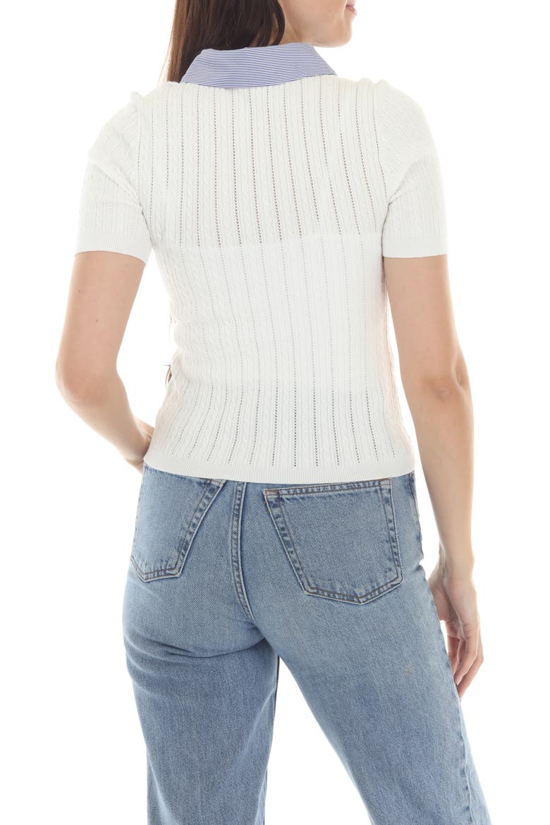 Short Sleeve Knit Top, Alternate, color, WHITE