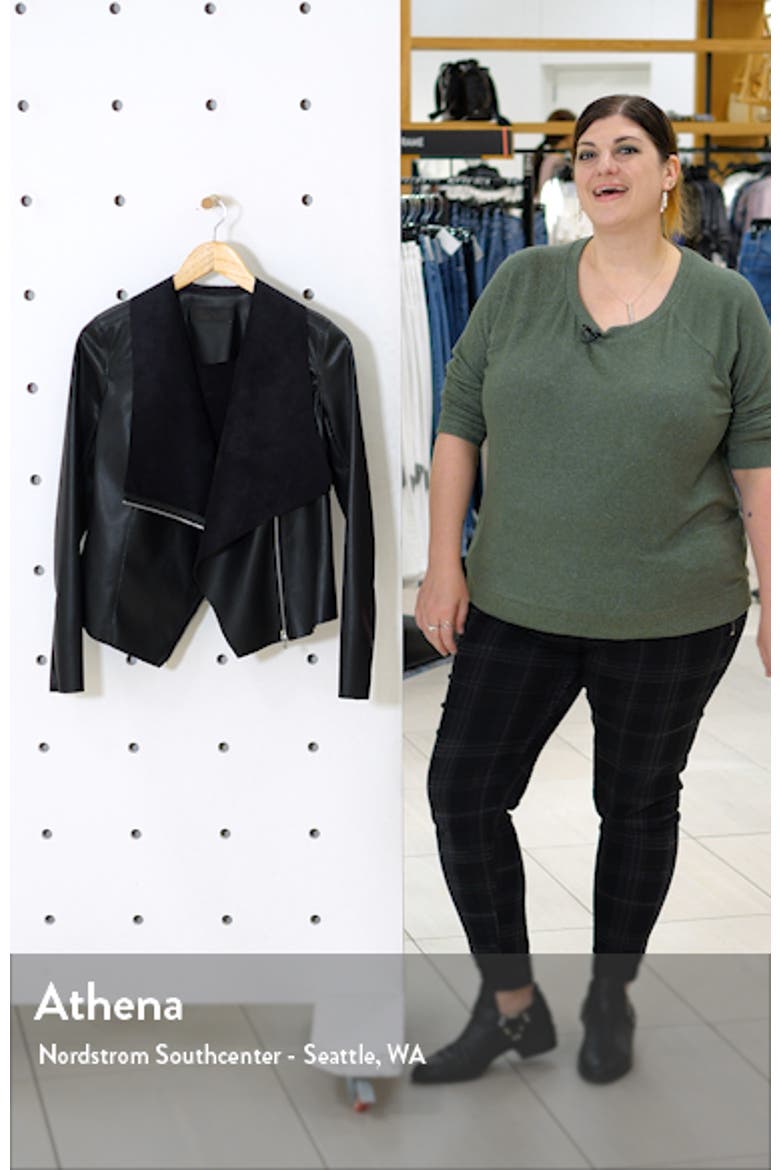 Onto the Next Faux Leather Drape Front Jacket video