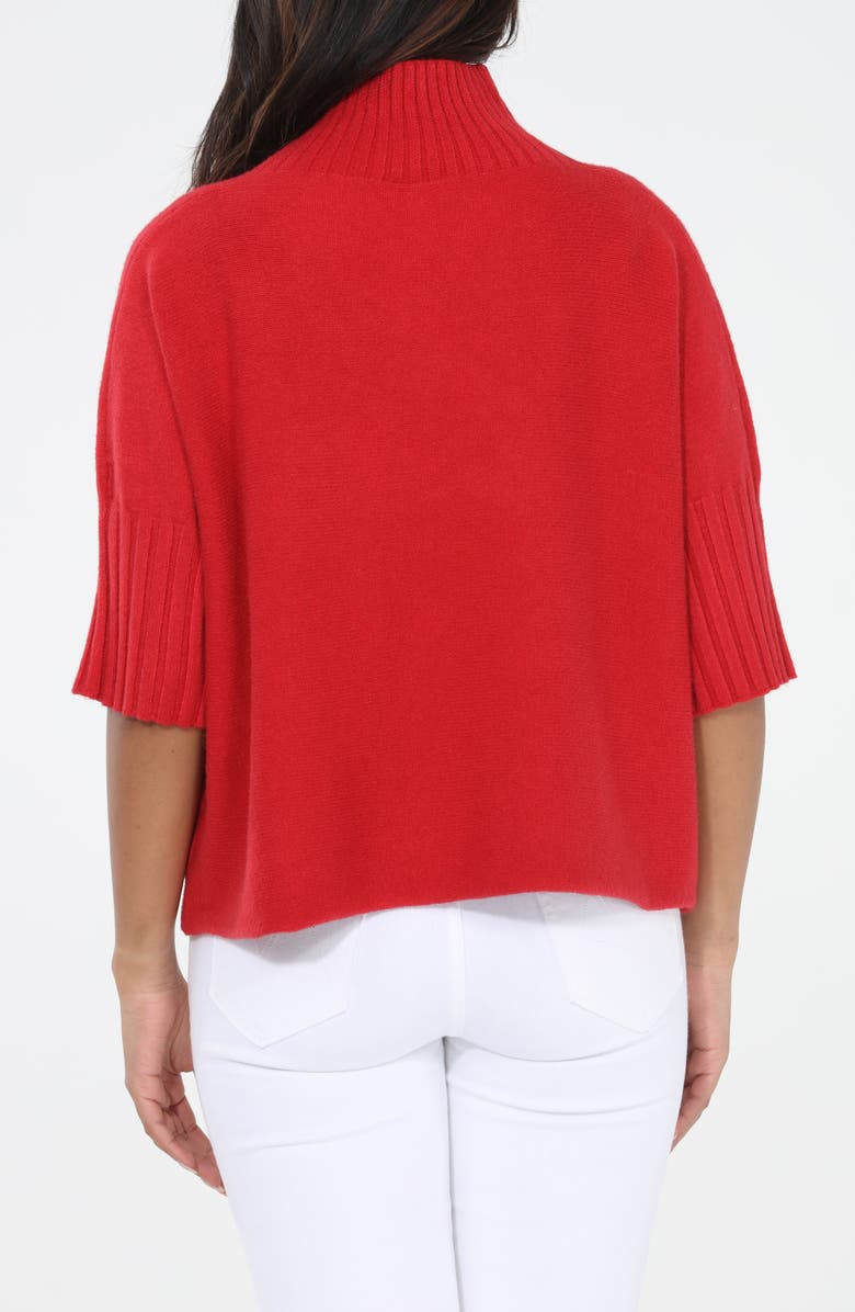RAIN AND ROSE Mock Neck Boxy Sweater, Alternate, color, Red
